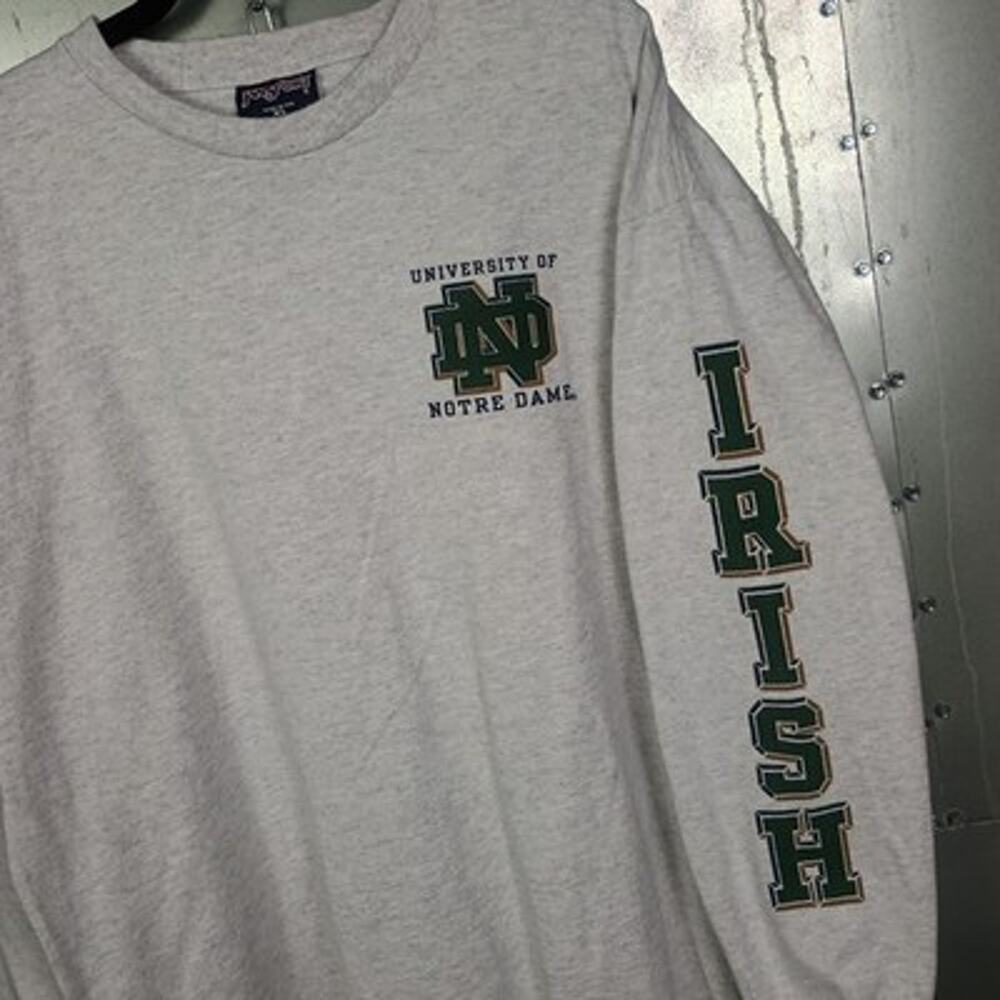 Notre Dame Irish Vintage 90s Jansport Long Sleeve Shirt XL NCAA Football USA